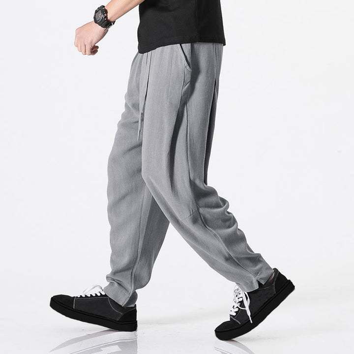 Buddha Stones Herren-Polyesterhose mit Kordelzug, elastischem Bund, Knöchellänge und Taschen - Grau - US/UK/AU46, EU56 (5XL) - image 3