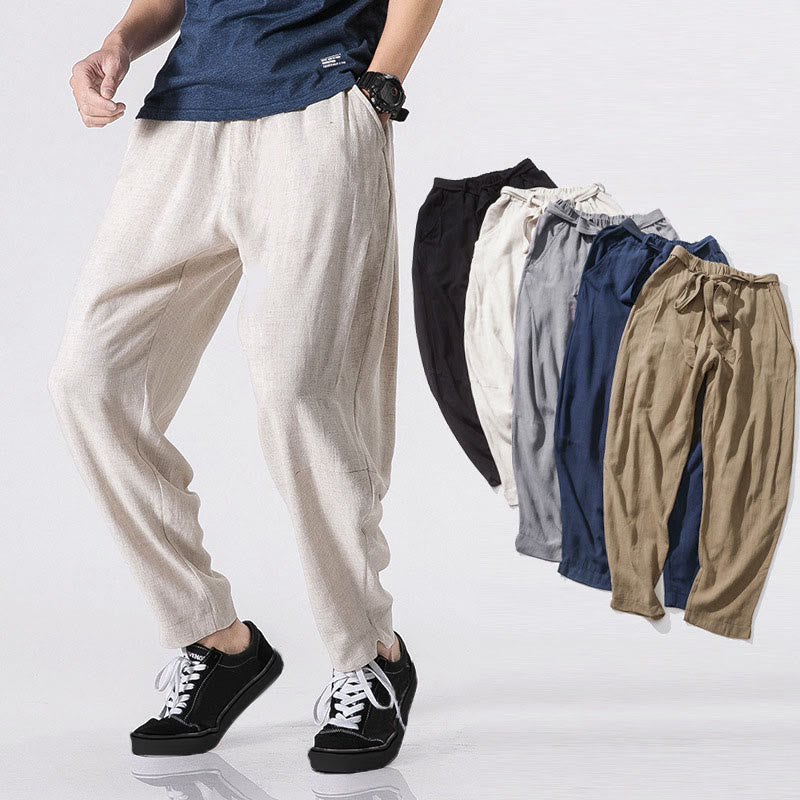 Buddha Stones Herren-Polyesterhose mit Kordelzug, elastischem Bund, Knöchellänge und Taschen - image 0