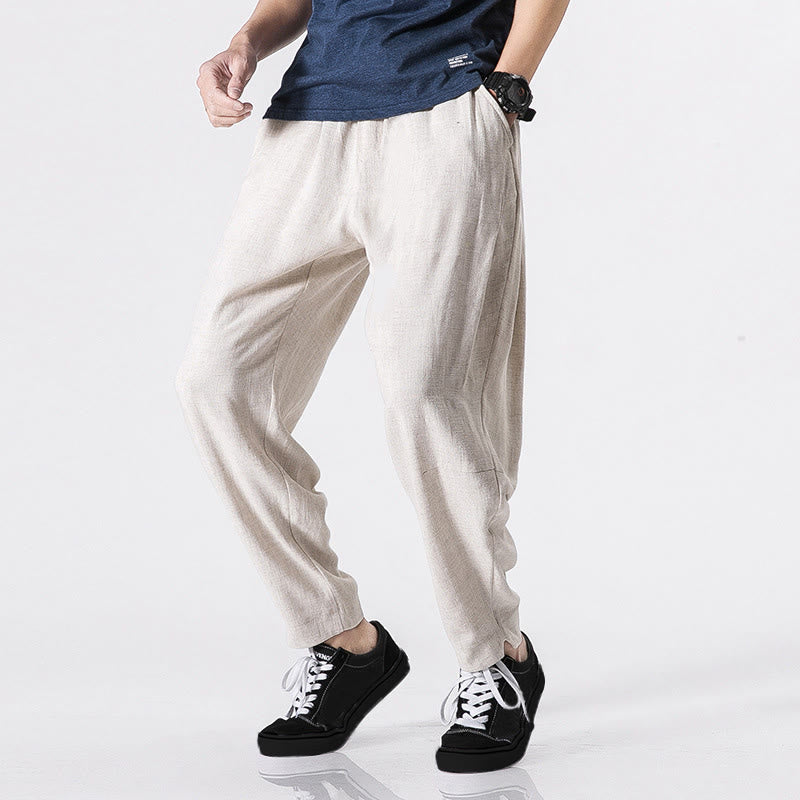 Buddha Stones Herren-Polyesterhose mit Kordelzug, elastischem Bund, Knöchellänge und Taschen - Weiß - US/UK/AU46, EU56 (5XL) - image 1