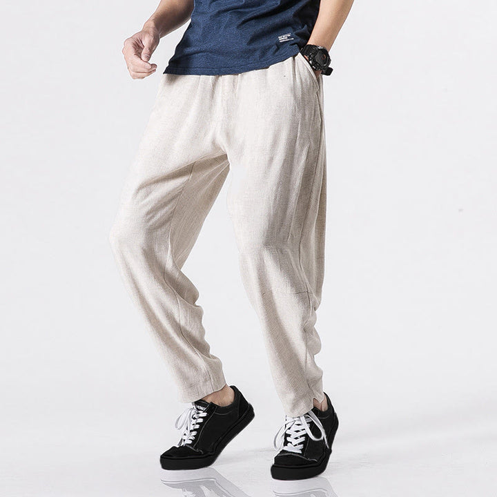 Buddha Stones Herren-Polyesterhose mit Kordelzug, elastischem Bund, Knöchellänge und Taschen - Weiß - US/UK/AU46, EU56 (5XL) - image 1