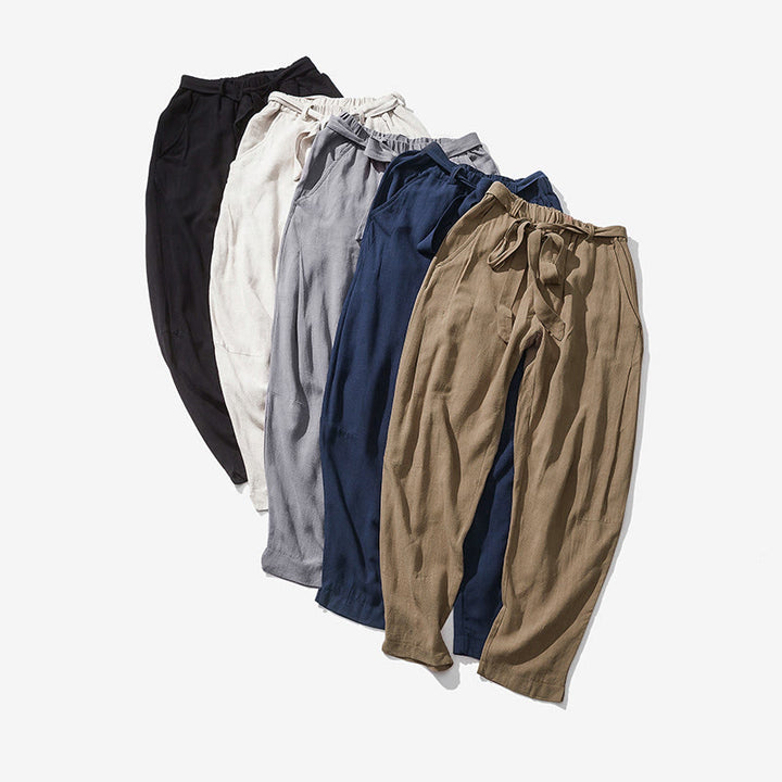 Buddha Stones Herren-Polyesterhose mit Kordelzug, elastischem Bund, Knöchellänge und Taschen - image 7