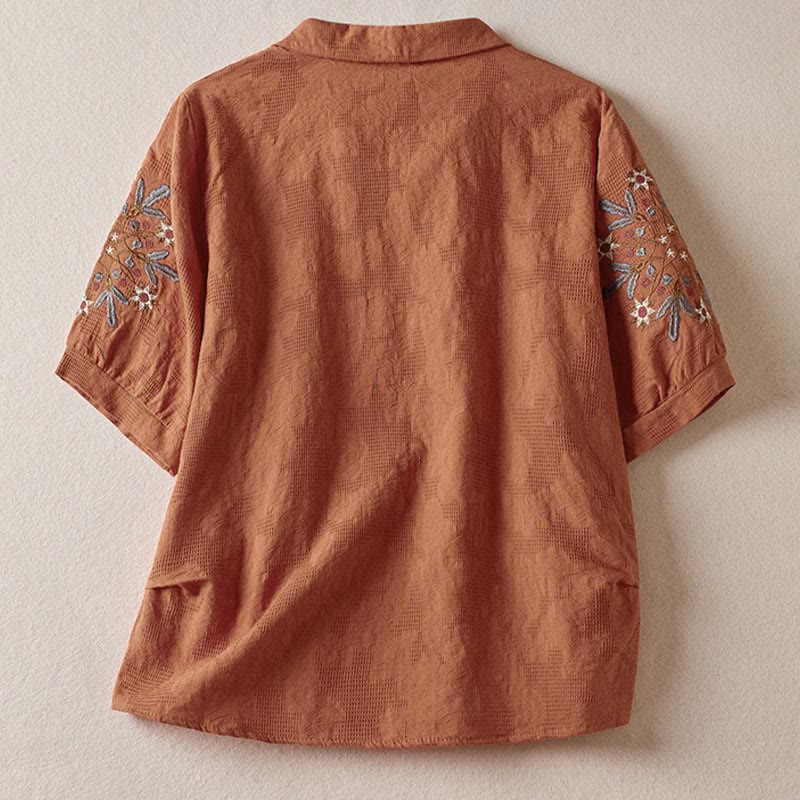 Lässiges Damen-T-Shirt mit Buddha Stones, floralem Muster und kurzen Ärmeln - image 16
