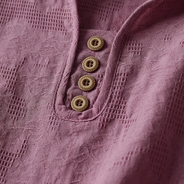 Lässiges Damen-T-Shirt mit Buddha Stones, floralem Muster und kurzen Ärmeln - image 2