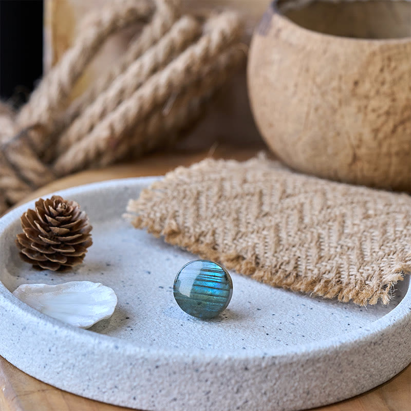 Buddha Stones Natürliche runde Labradorit-Heilungsfigur Dekoration - image 5