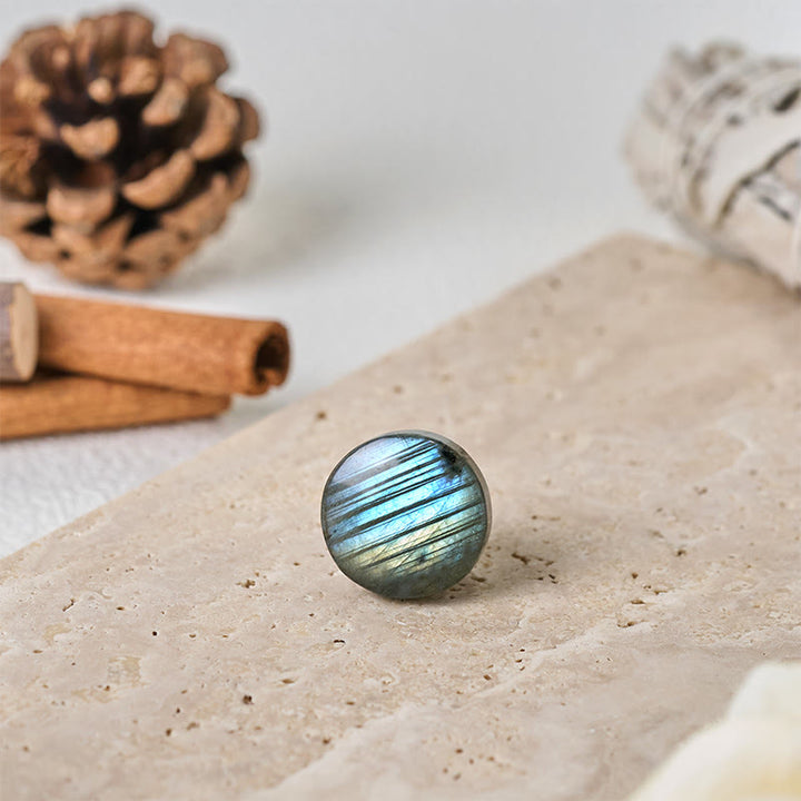 Buddha Stones Natürliche runde Labradorit-Heilungsfigur Dekoration - image 6