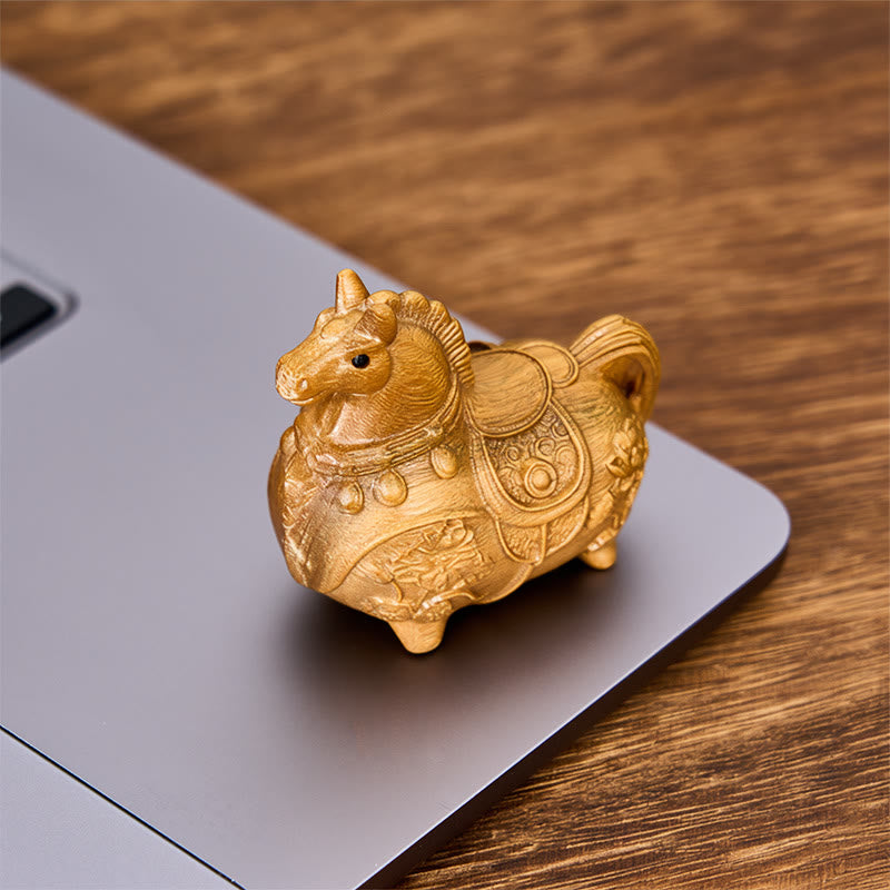 Buddha Stones Mini-Dekoration „Jahr des Pferdes“ aus Lotus, Ebenholz, Lindenholz und grünem Sandelholz, 5,5 x 5 x 3,2 cm - image 18