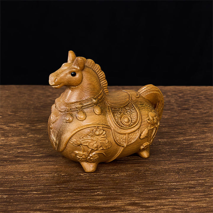 Buddha Stones Mini-Dekoration „Jahr des Pferdes“ aus Lotus, Ebenholz, Lindenholz und grünem Sandelholz, 5,5 x 5 x 3,2 cm - Grünes Sandelholz, ca. 5,5 x 5 x 3,2 cm - image 15