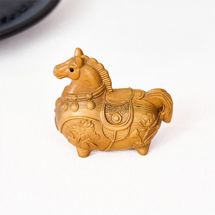 Buddha Stones Mini-Dekoration „Jahr des Pferdes“ aus Lotus, Ebenholz, Lindenholz und grünem Sandelholz, 5,5 x 5 x 3,2 cm - image 17