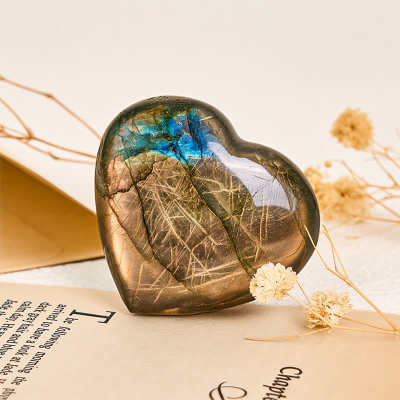 Buddha Stones Labradorit-Herzstein, natürliche Heilsteinfigur, Dekoration - image 2