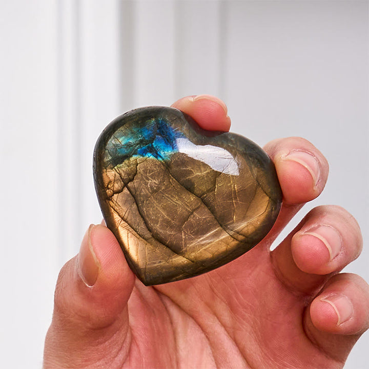 Buddha Stones Labradorit-Herzstein, natürliche Heilsteinfigur, Dekoration - image 5