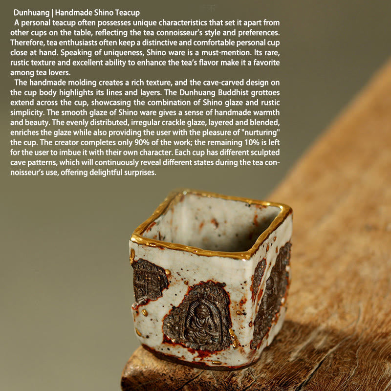 Buddha Stones Handbemalte Dunhuang Buddha Shino Keramik-Teetasse Kung Fu Teetasse - image 4