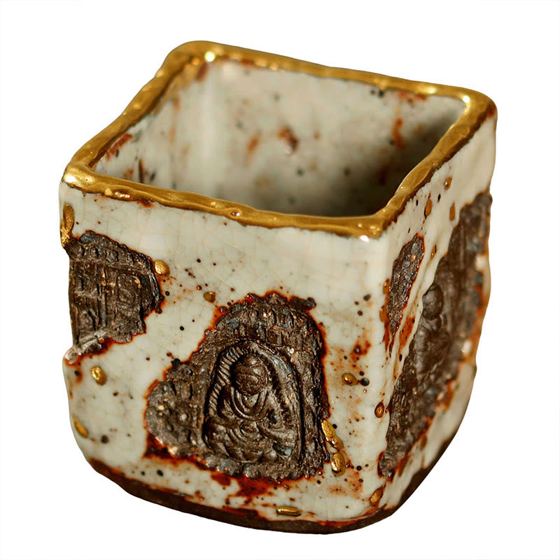Buddha Stones Handbemalte Dunhuang Buddha Shino Keramik-Teetasse Kung Fu Teetasse - image 8