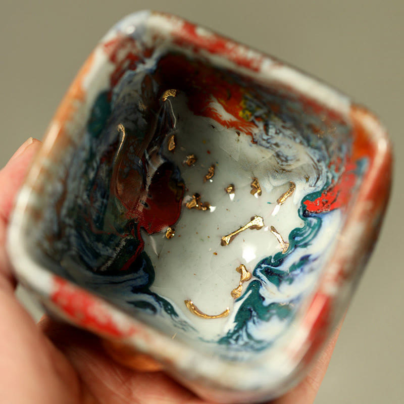 Buddha Stones Handbemalte Dunhuang-Teetasse aus Shino-Keramik mit meditierendem Buddha (Kung-Fu-Teetasse) - image 11