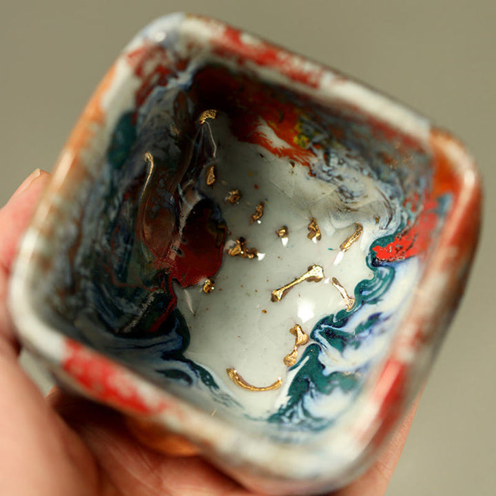 Buddha Stones Handbemalte Dunhuang-Teetasse aus Shino-Keramik mit meditierendem Buddha (Kung-Fu-Teetasse) - image 11