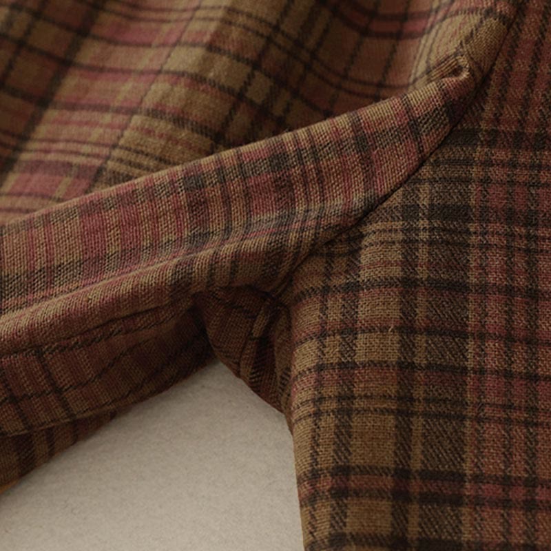 Buddha Stones Damen-Haremshose mit kariertem Frühlingsmuster, Länge 7-8, mit Taschen - image 3