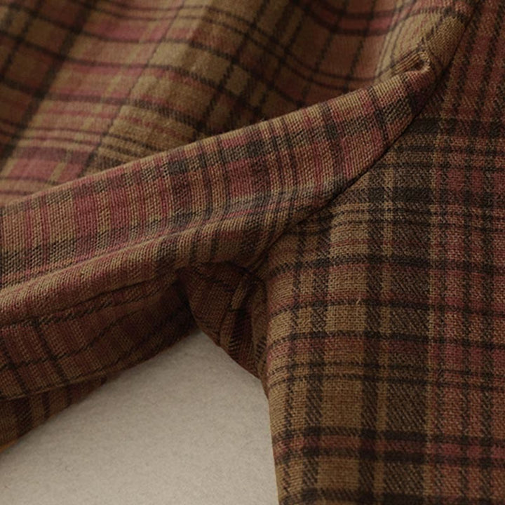 Buddha Stones Damen-Haremshose mit kariertem Frühlingsmuster, Länge 7-8, mit Taschen - image 3