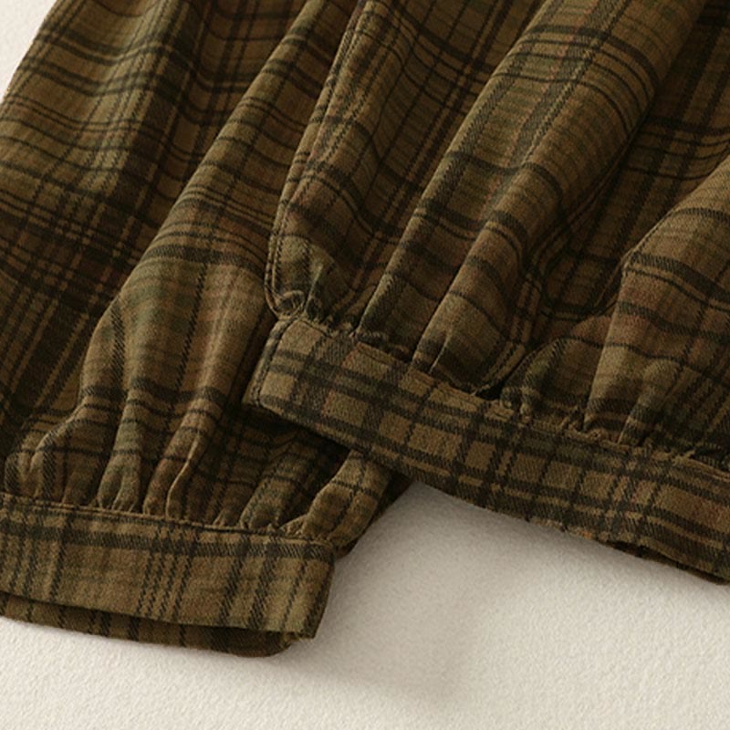 Buddha Stones Damen-Haremshose mit kariertem Frühlingsmuster, Länge 7-8, mit Taschen - image 11