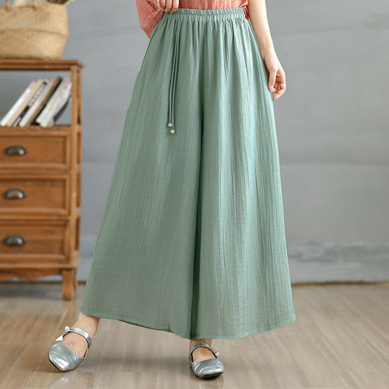 Buddha Stones Caprihose für Damen, einfarbig, mit elastischem Bund, weitem Bein und kurzem Schnitt, in Capri-Länge, 7/8-Form - Hellseegrün - US12, UK/AU16, EU44 (3XL) - image 36