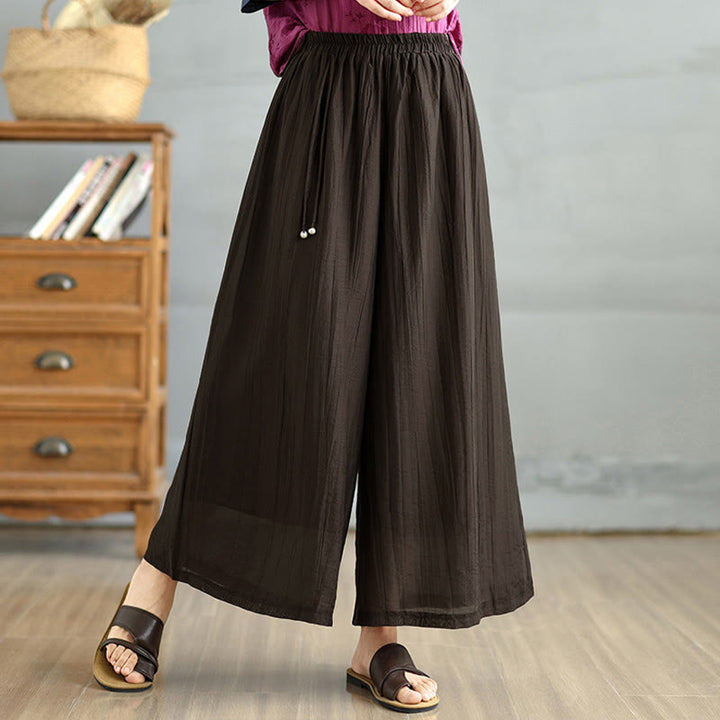 Buddha Stones Caprihose für Damen, einfarbig, mit elastischem Bund, weitem Bein und kurzem Schnitt, in Capri-Länge, 7/8-Form - Sattelbraun - US12, UK/AU16, EU44 (3XL) - image 6