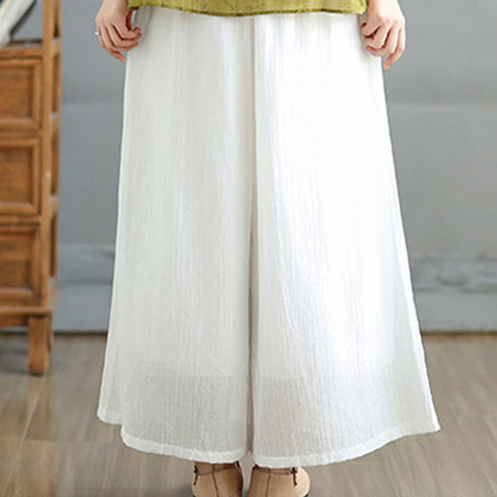 Buddha Stones Caprihose für Damen, einfarbig, mit elastischem Bund, weitem Bein und kurzem Schnitt, in Capri-Länge, 7/8-Form - image 22