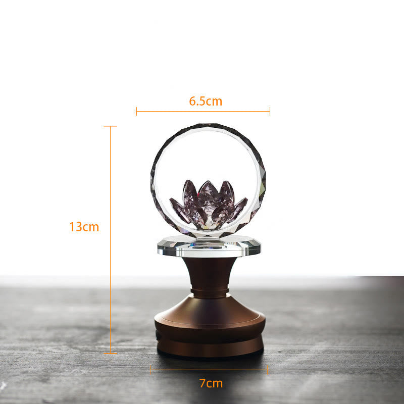Buddha Stones Lotus Kupfer Messing Neubeginn Wohndekoration - Sockel aus Aluminiumlegierung - 6,5 x 13 x 7 cm - Wiederaufladbar - image 15