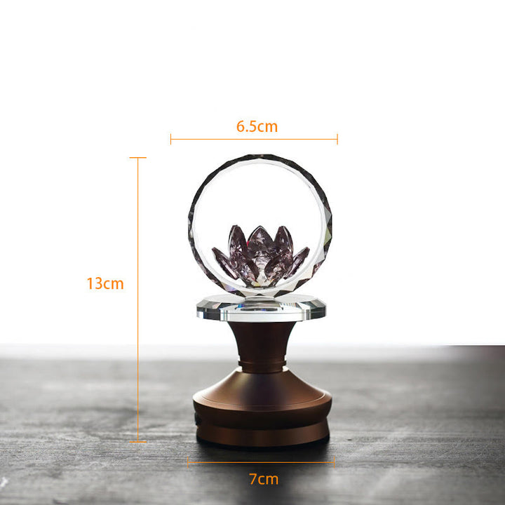 Buddha Stones Lotus Kupfer Messing Neubeginn Wohndekoration - Sockel aus Aluminiumlegierung - 6,5 x 13 x 7 cm - Wiederaufladbar - image 15