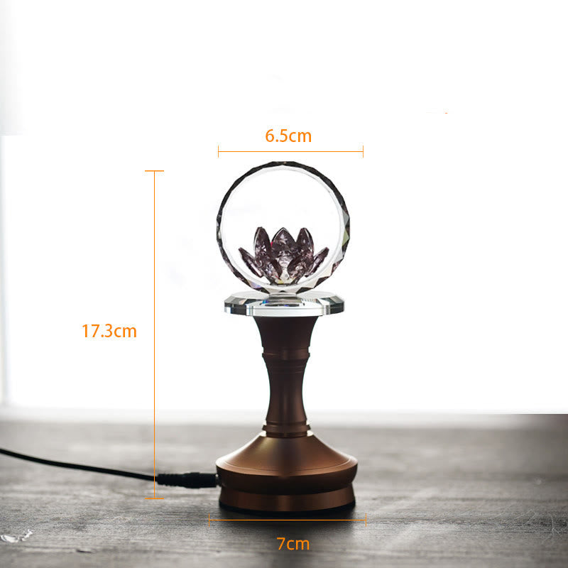 Buddha Stones Lotus Kupfer Messing Neubeginn Wohndekoration - Sockel aus Aluminiumlegierung - 6,5 x 17,3 x 7 cm - Plug-in - image 17