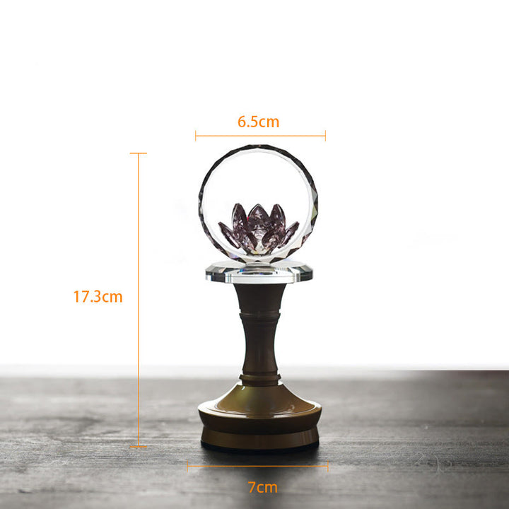 Buddha Stones Lotus Kupfer Messing Neubeginn Wohndekoration - Sockel aus Kupfer und Messing - 6,5 x 17,3 x 7 cm - Wiederaufladbar - image 24