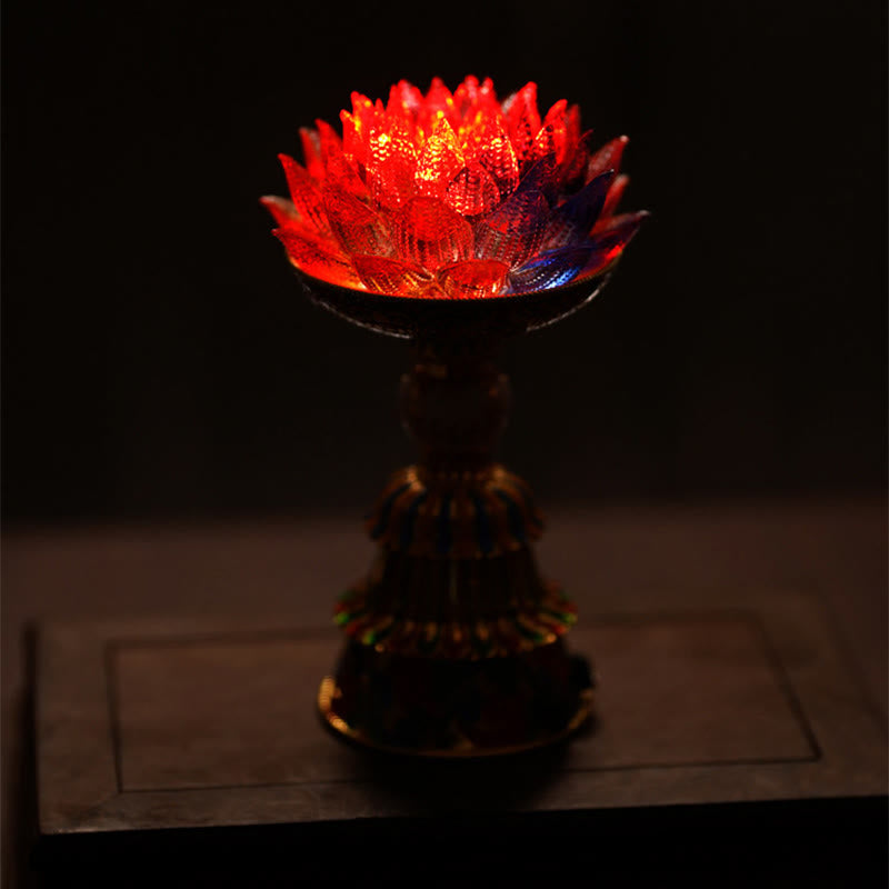 Buddha Stones Lotus Liuli Glassockel mit acht Glückssymbolen – Erleuchtung und Wohnaccessoires - image 27