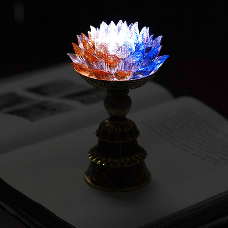 Buddha Stones Lotus Liuli Glassockel mit acht Glückssymbolen – Erleuchtung und Wohnaccessoires - image 23