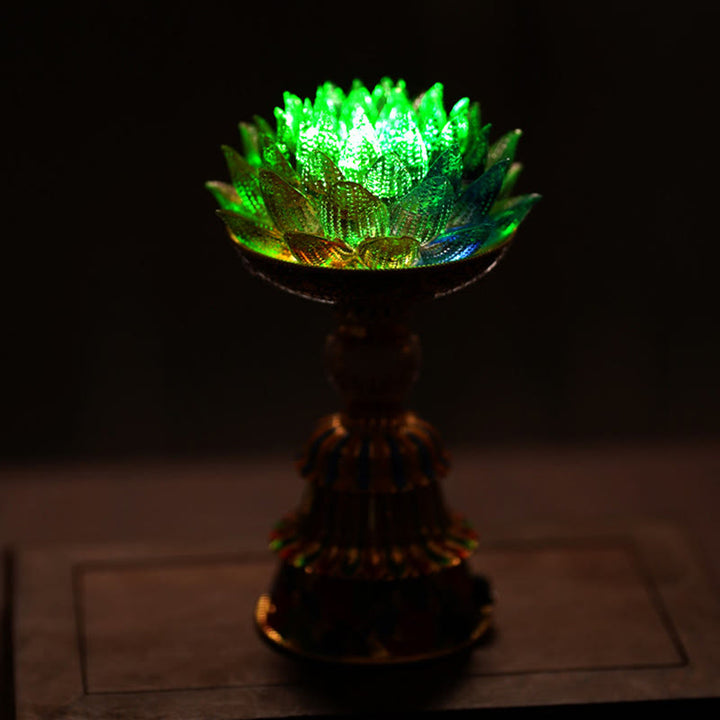Buddha Stones Lotus Liuli Glassockel mit acht Glückssymbolen – Erleuchtung und Wohnaccessoires - image 35
