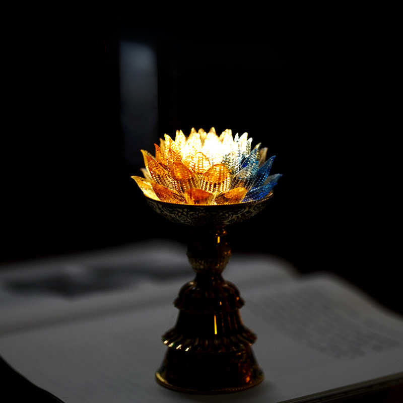 Buddha Stones Lotus Liuli Glassockel mit acht Glückssymbolen – Erleuchtung und Wohnaccessoires - image 16