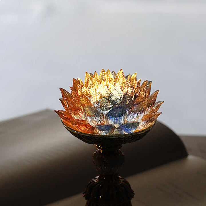 Buddha Stones Lotus Liuli Glassockel mit acht Glückssymbolen – Erleuchtung und Wohnaccessoires - image 20