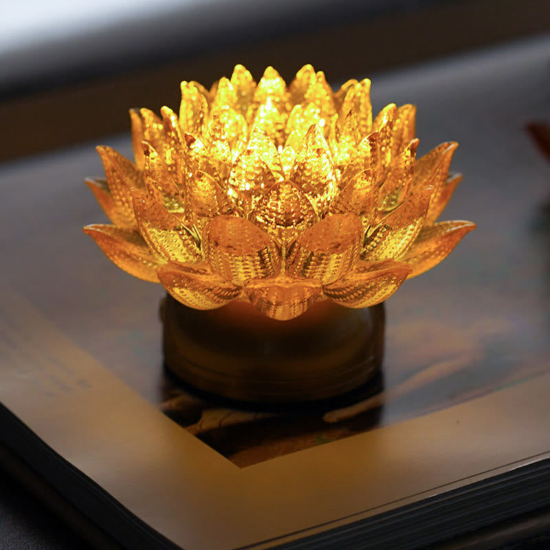 Buddha Stones Lotus Liuli Glas Kupfer Messing Neubeginn Wohndekoration - image 0