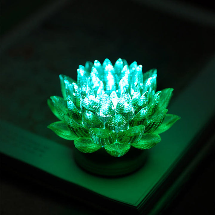 Buddha Stones Lotus Liuli Glas Kupfer Messing Neubeginn Wohndekoration - image 47