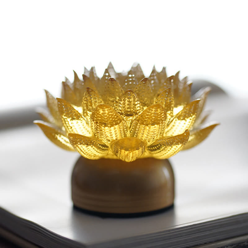 Buddha Stones Lotus Liuli Glas Kupfer Messing Neubeginn Wohndekoration - image 12