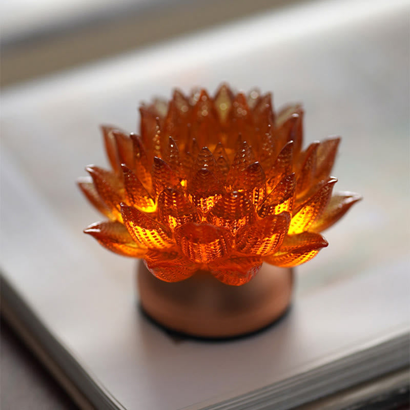 Buddha Stones Lotus Liuli Glas Kupfer Messing Neubeginn Wohndekoration - image 20