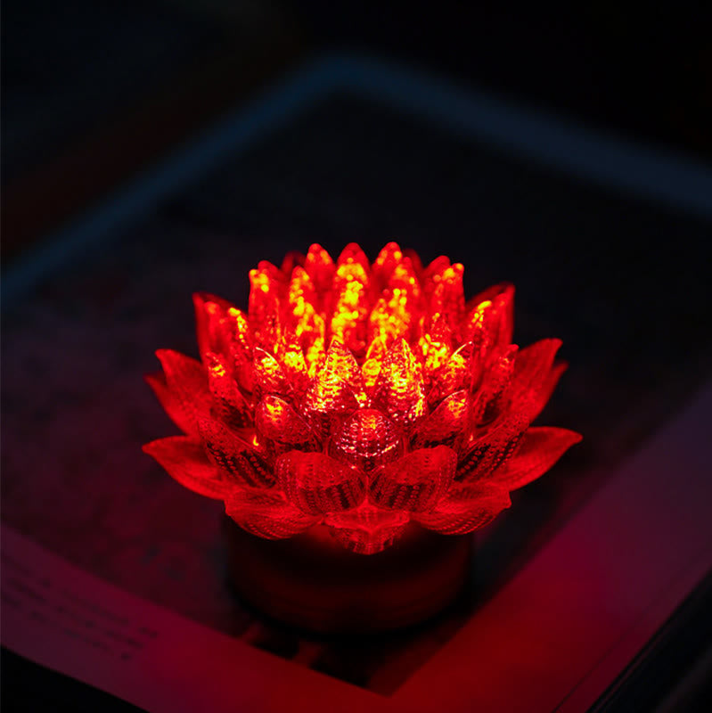 Buddha Stones Lotus Liuli Glas Kupfer Messing Neubeginn Wohndekoration - image 7