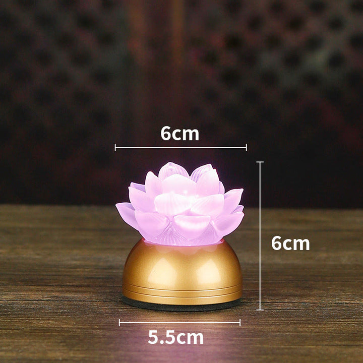 Buddha Stones Lotus Liuli Glas Kupfer Neubeginn Wohndekoration - Kupferrosa, wiederaufladbar (6 x 6 x 5,5 cm) - image 22