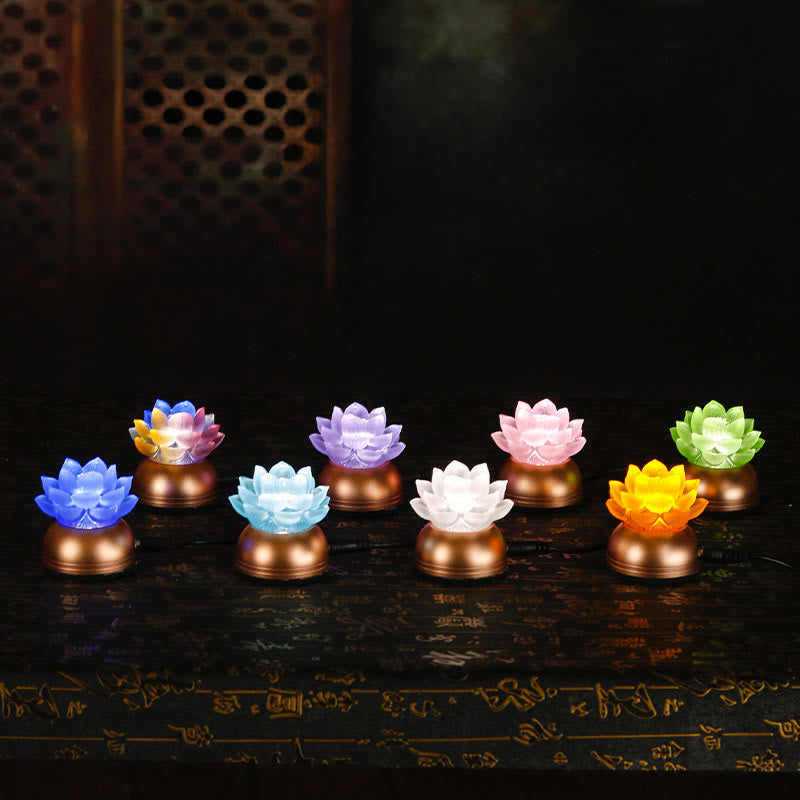 Buddha Stones Lotus Liuli Glas Kupfer Neubeginn Wohndekoration - image 26