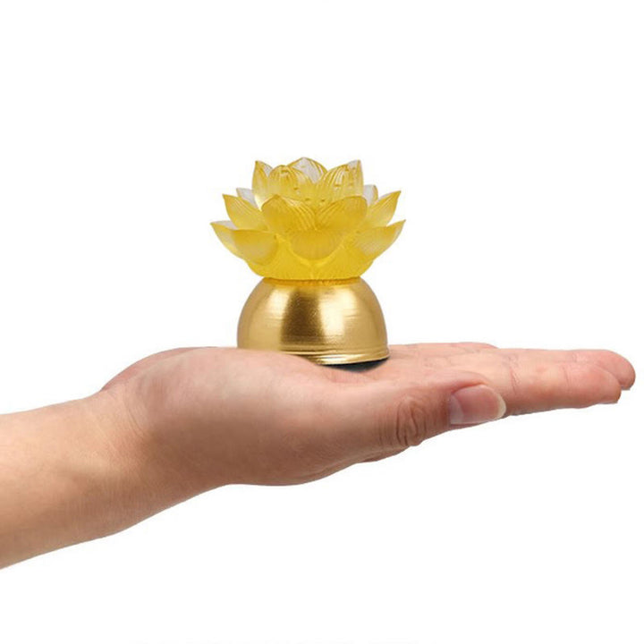 Buddha Stones Lotus Liuli Glas Kupfer Neubeginn Wohndekoration - image 11