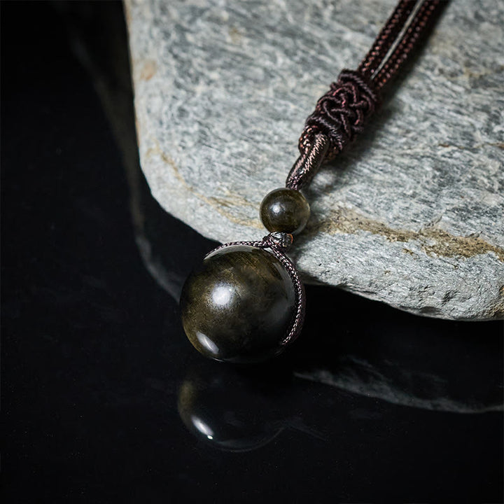Buddha Stones Tigerauge-Obsidian, Silber- und Goldglanz-Obsidian, Regenbogen-Obsidian, Anhänger für Halskette - image 10