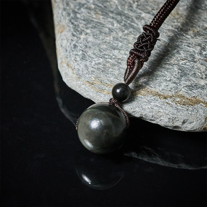 Buddha Stones Tigerauge-Obsidian, Silber- und Goldglanz-Obsidian, Regenbogen-Obsidian, Anhänger für Halskette - image 14