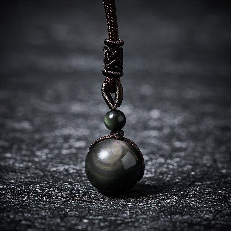 Buddha Stones Tigerauge-Obsidian, Silber- und Goldglanz-Obsidian, Regenbogen-Obsidian, Anhänger für Halskette - Regenbogenobsidian (Farbveränderungen im Licht) - 16 mm - image 13