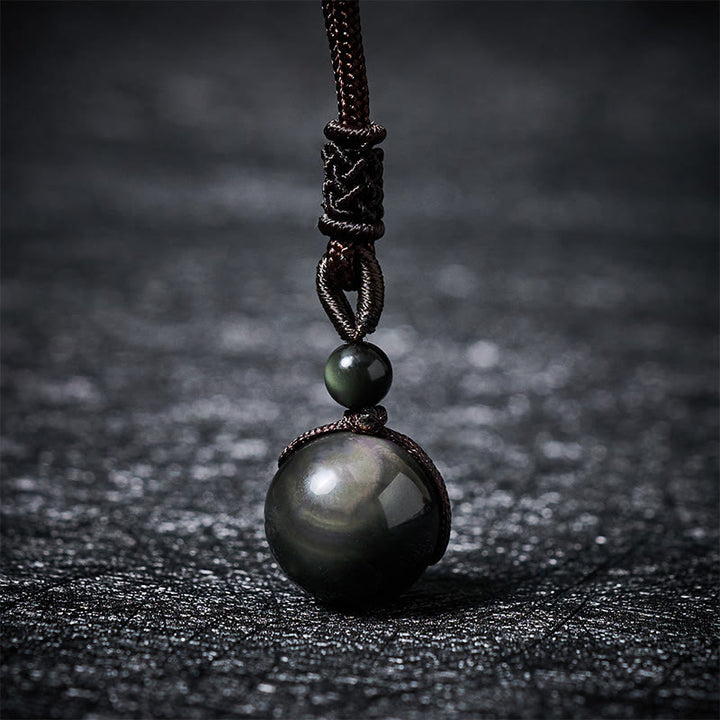Buddha Stones Tigerauge-Obsidian, Silber- und Goldglanz-Obsidian, Regenbogen-Obsidian, Anhänger für Halskette - Regenbogenobsidian (Farbveränderungen im Licht) - 16 mm - image 13