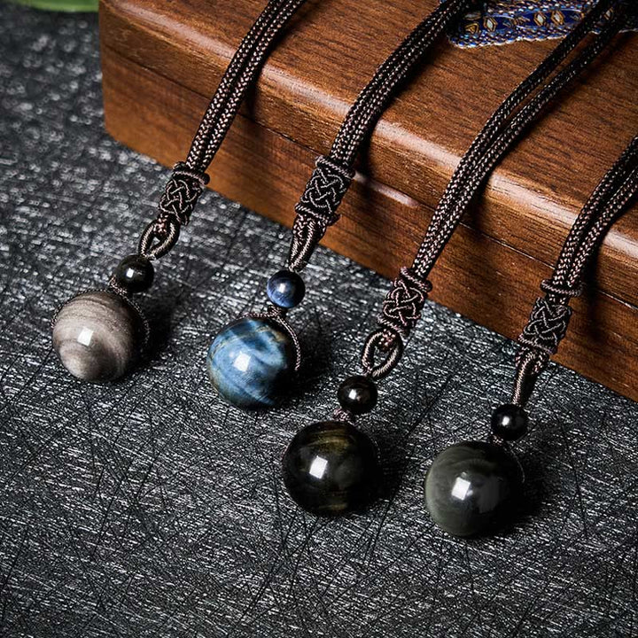 Buddha Stones Tigerauge-Obsidian, Silber- und Goldglanz-Obsidian, Regenbogen-Obsidian, Anhänger für Halskette - image 0