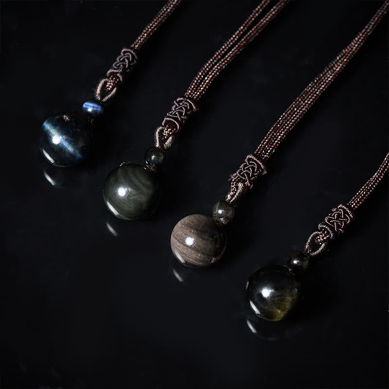 Buddha Stones Tigerauge-Obsidian, Silber- und Goldglanz-Obsidian, Regenbogen-Obsidian, Anhänger für Halskette - image 18