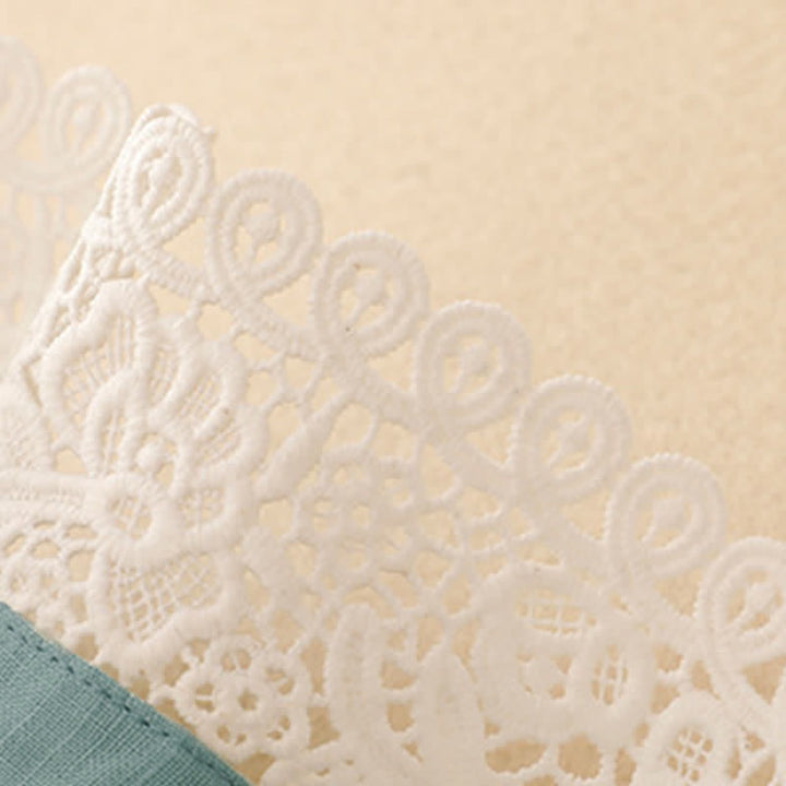 Buddha Stones Sommerliches, ärmelloses Baumwoll-Midikleid mit Taschen, Reverskragen und Lochspitze - image 16