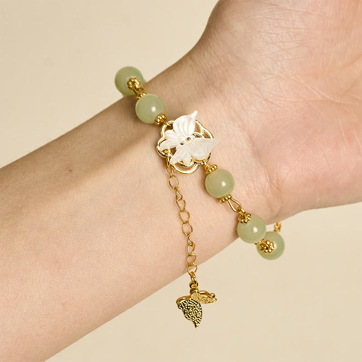 Buddha Stones Liuli Glasperlen-Schmetterlings-Segensarmband der Liebe - Liuli Glas-Schmetterling (Handgelenkumfang: 16-17 cm) - image 0