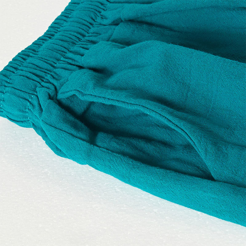 Buddha Stones Schlichte, gestreifte Damenhose im Bohemian-Stil mit weitem Bein und Taschen - image 2